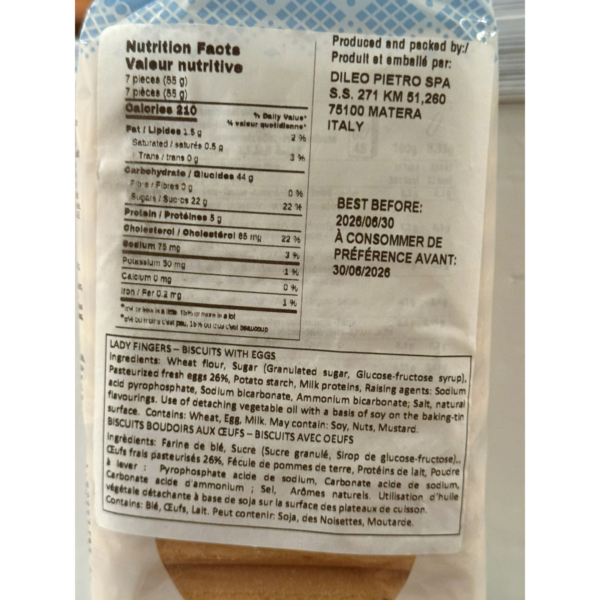 Di Leo Savoiardi Ladyfingers 400g