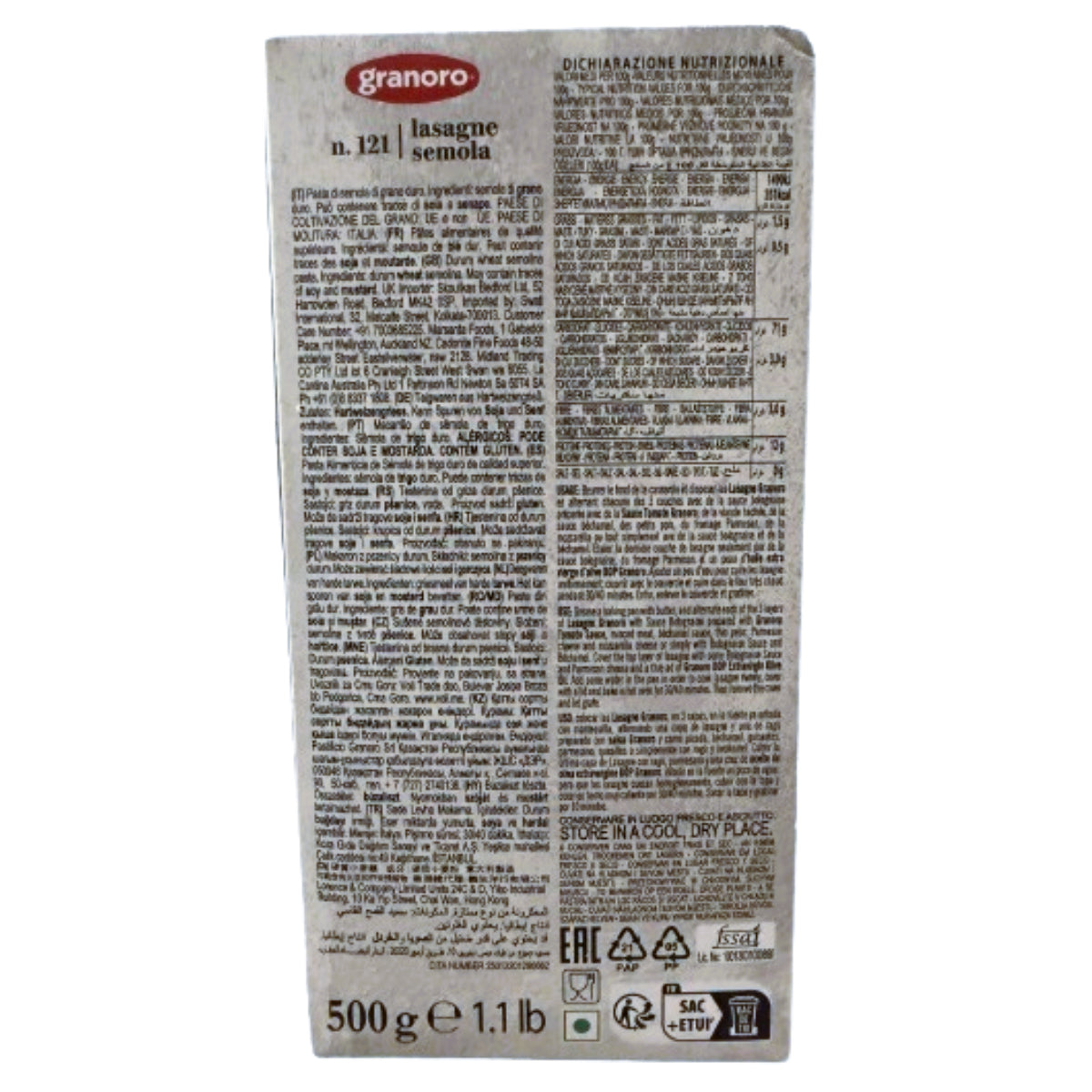 Granoro Lasagna N°121 – 250g