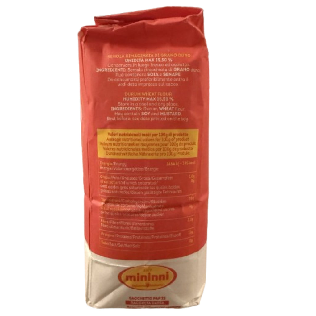 Mininni Semola Rimacinata Flour - 1kg
